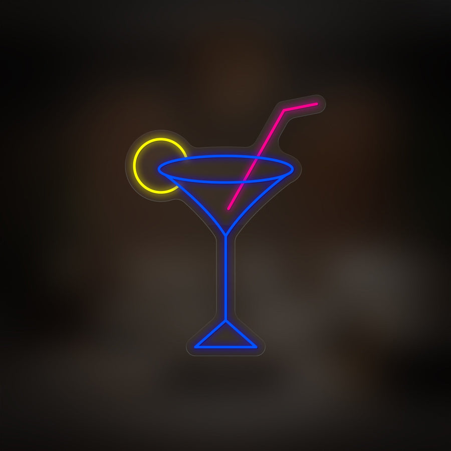 "Cocktail Glass" Neon Sign For Bar