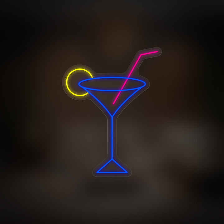 "Cocktail Glass" Neon Sign For Bar
