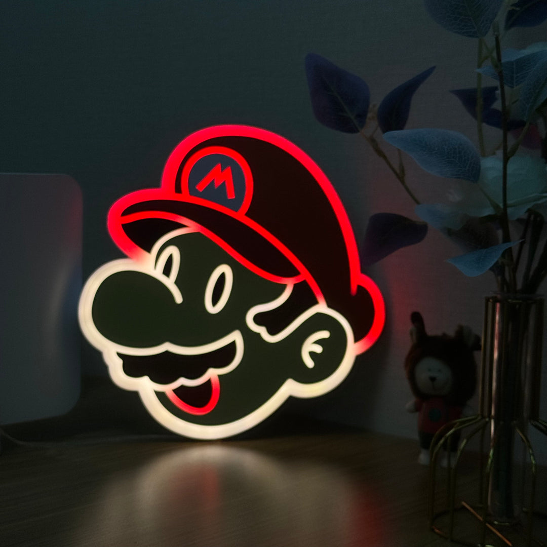 "Mario" Neon Like Sign