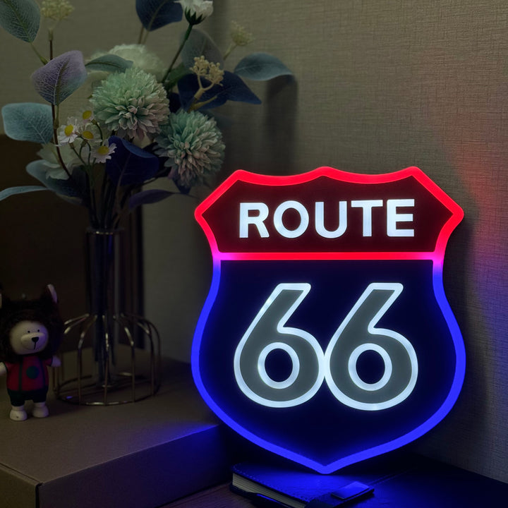 "Route 66" Neon Like Sign