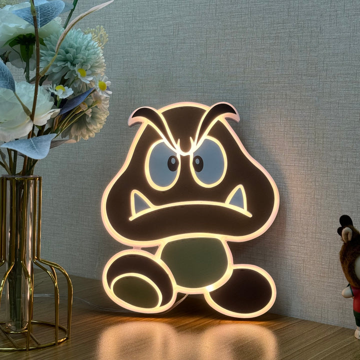 "Mario Goomba" Neon Like Sign