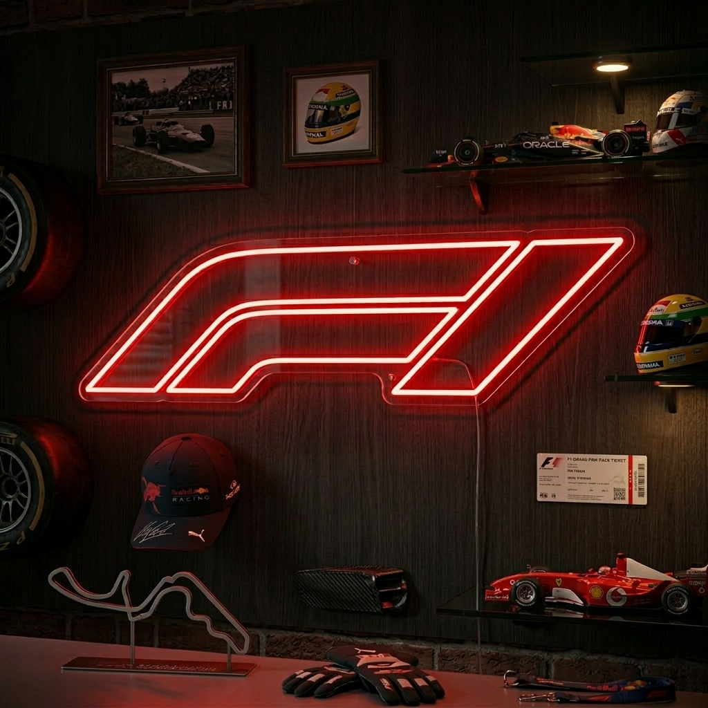 【希少】F1 ロゴ　ネオンライト Neon Sign: F1 Logo - Custom LED & Real Glass Neon – HAPPYNEON.COM