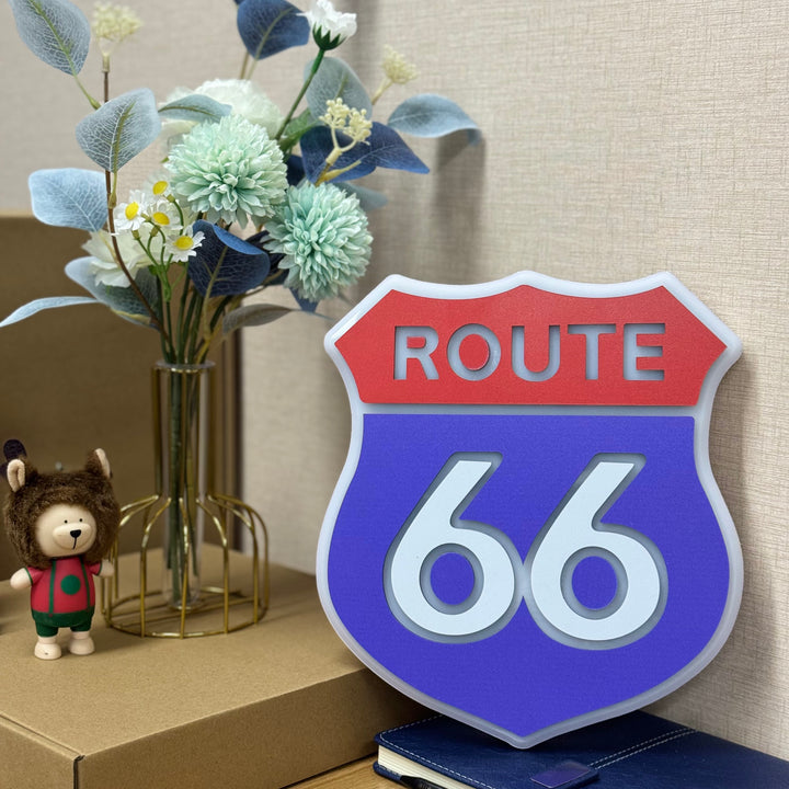 "Route 66" Neon Like Sign