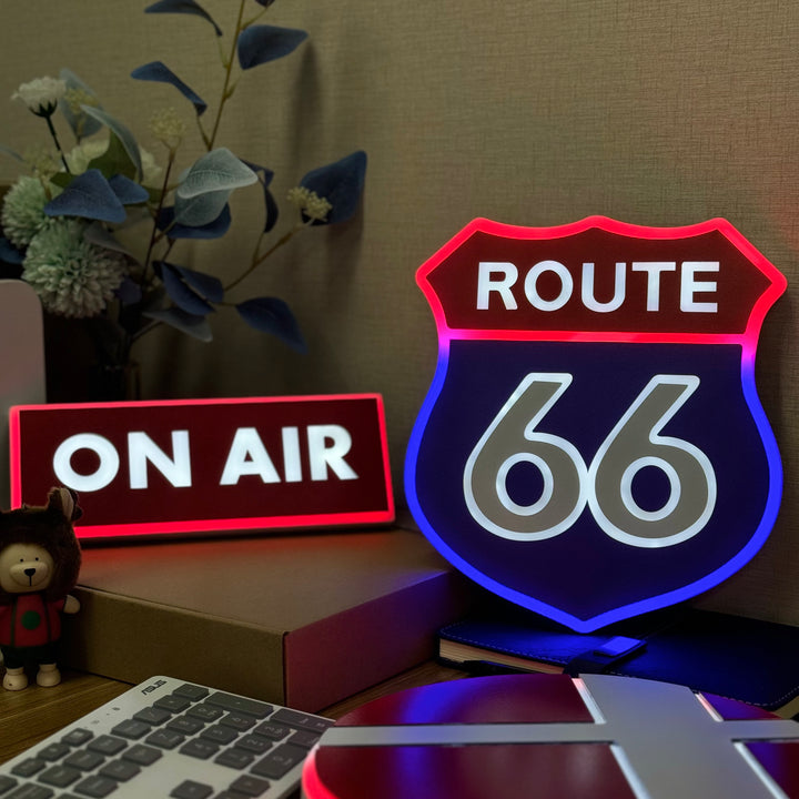 "Route 66" Neon Like Sign