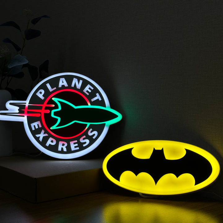 "Bat Logo Art" Neon Like Sign