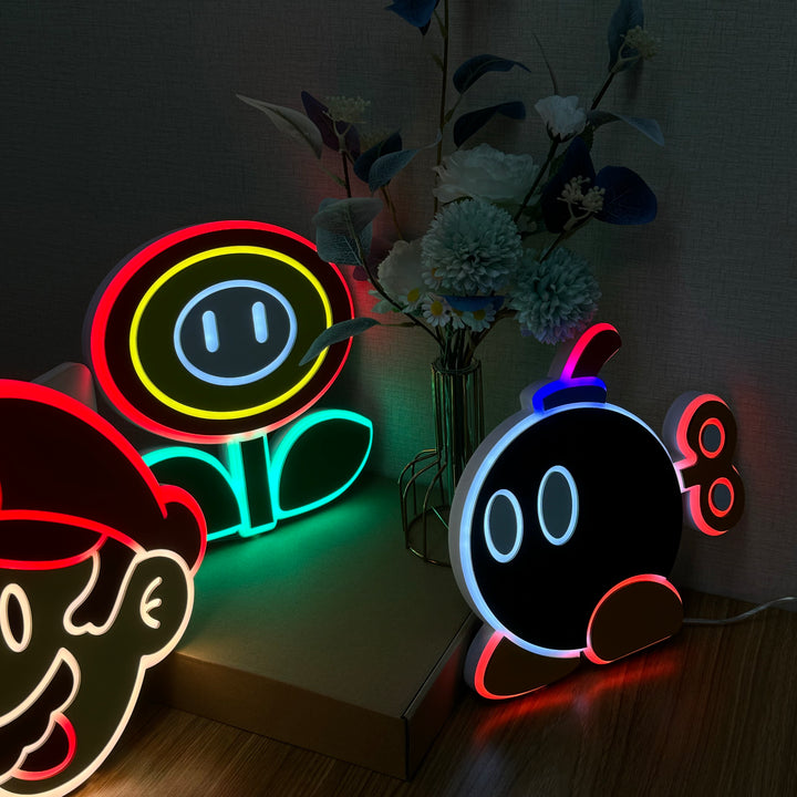 "Fire Flower" Neon Like Sign