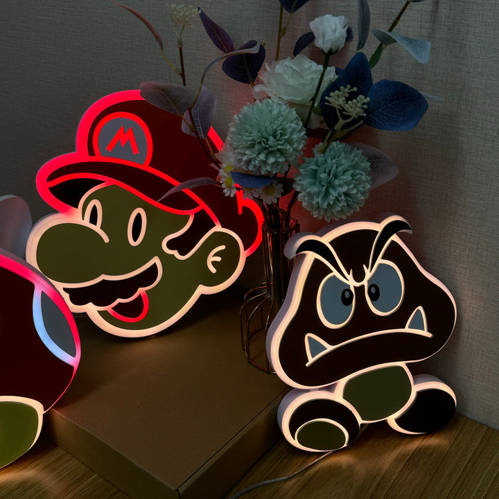 "Mario Goomba" Neon Like Sign