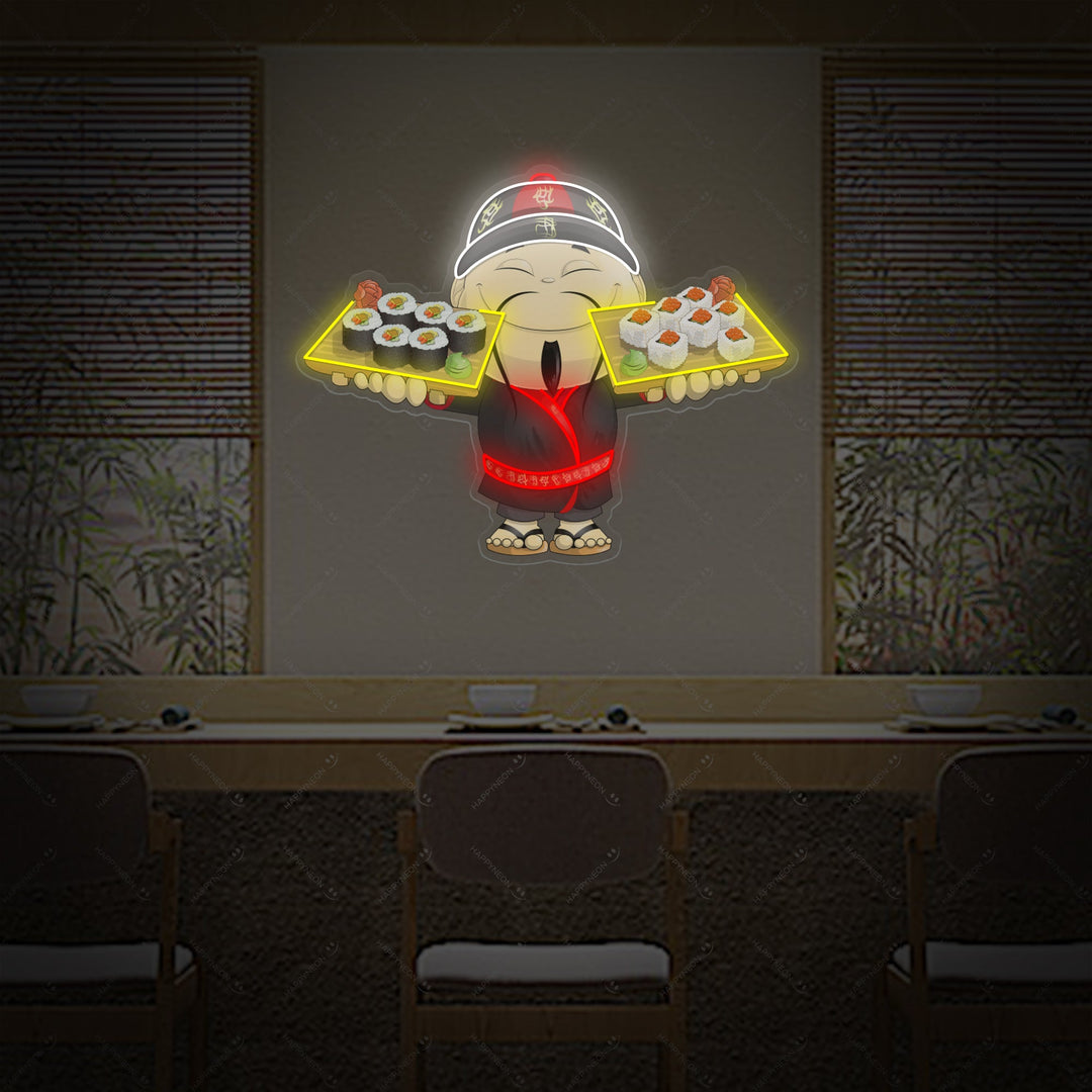 Cook Of Sushi Neon Sign, Japanese Restaurant Wall Decor