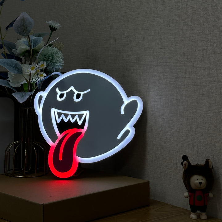 "Mario Boo" Neon Like Sign