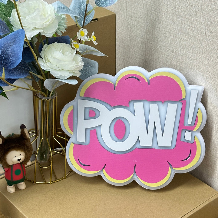 "POW" Neon Like Sign