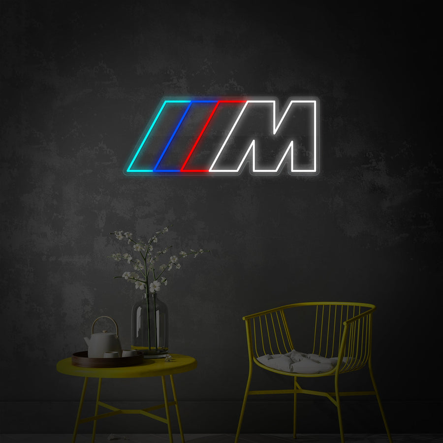 "M Logo, Garage Decor" Neon Sign