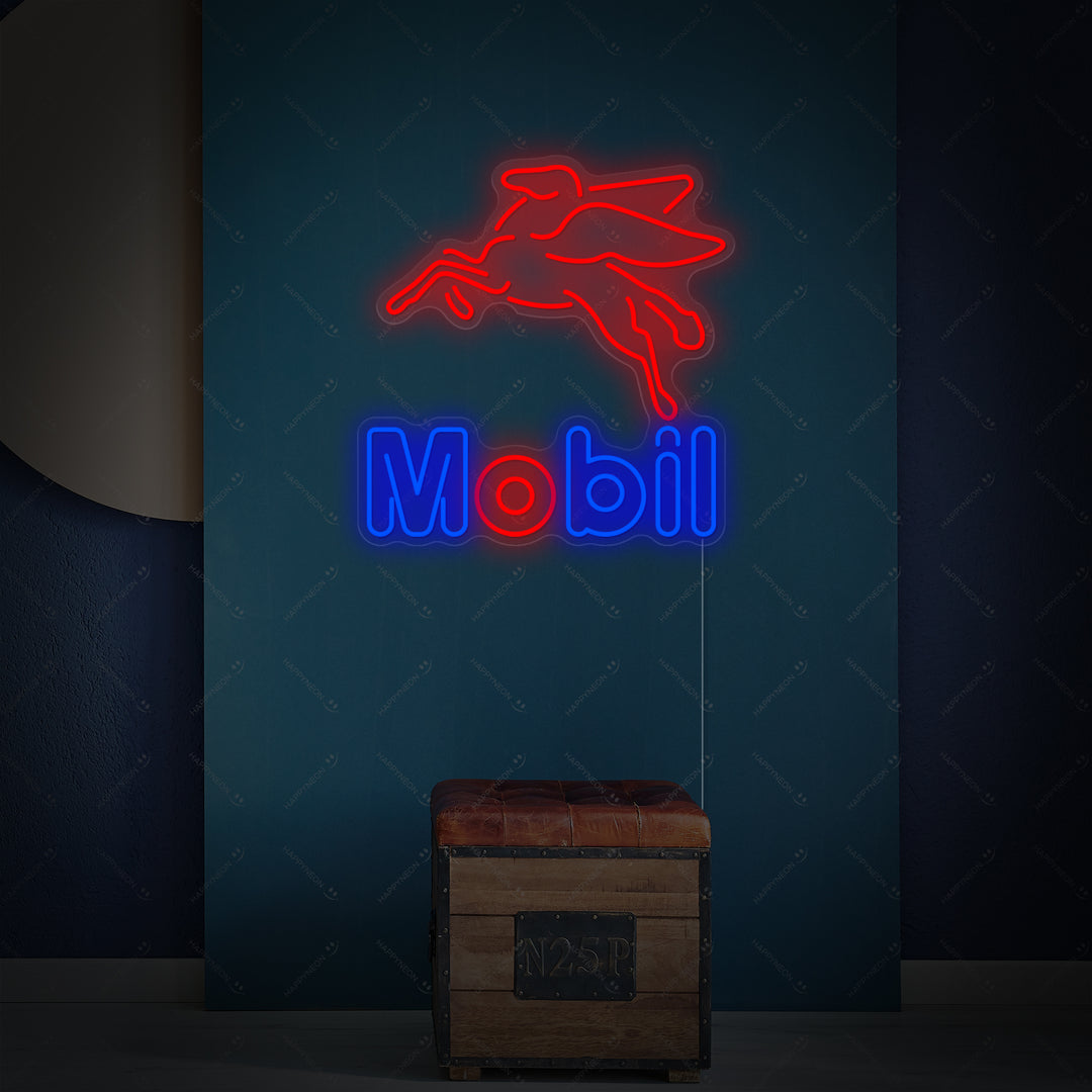"Mobil Oil Gas" Neon Sign