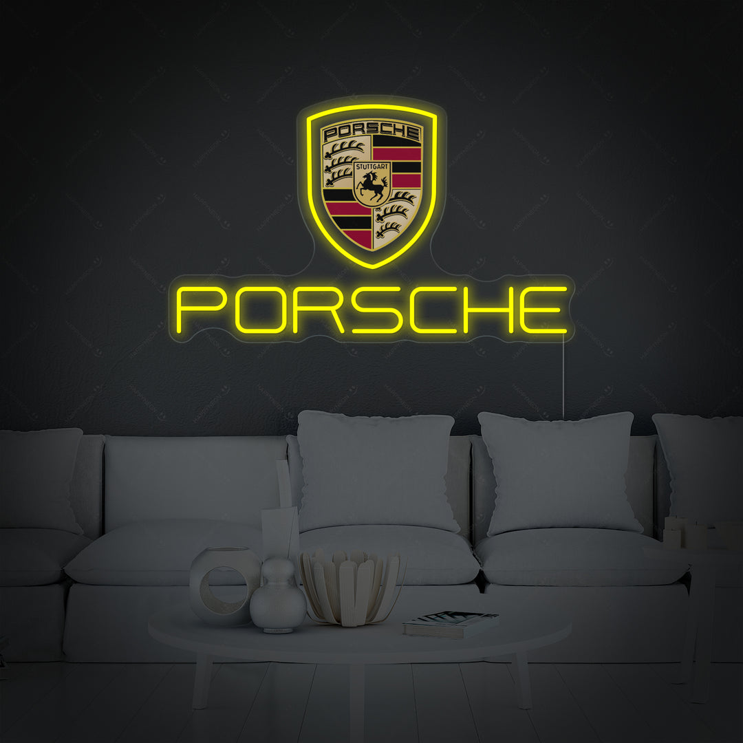 Porsche Neon Sign, LED Porsche Sign, Porsche Garage Sign, Porsche Wall Sign