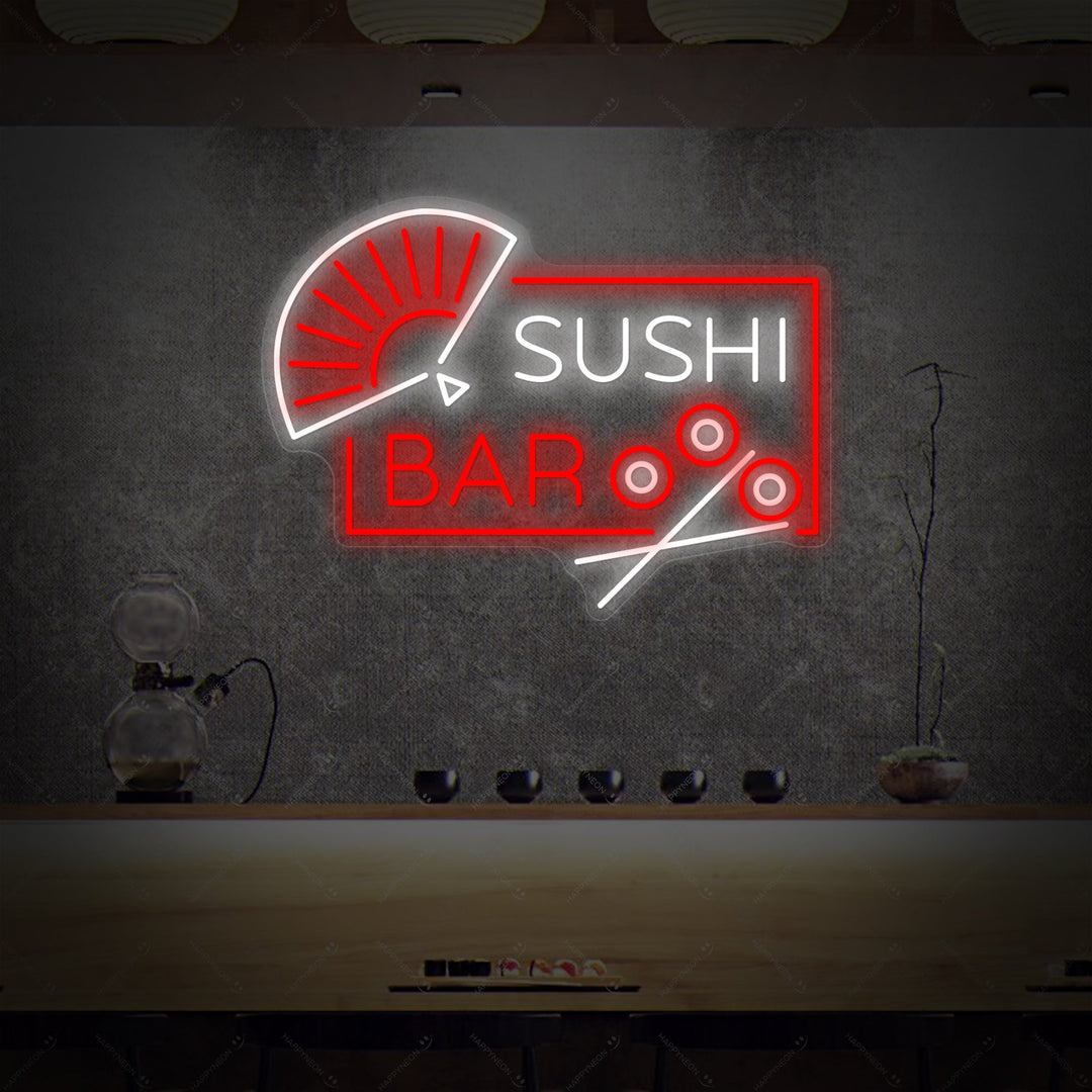 Sushi Bar Neon Sign, Japanese Restaurant Wall Decor