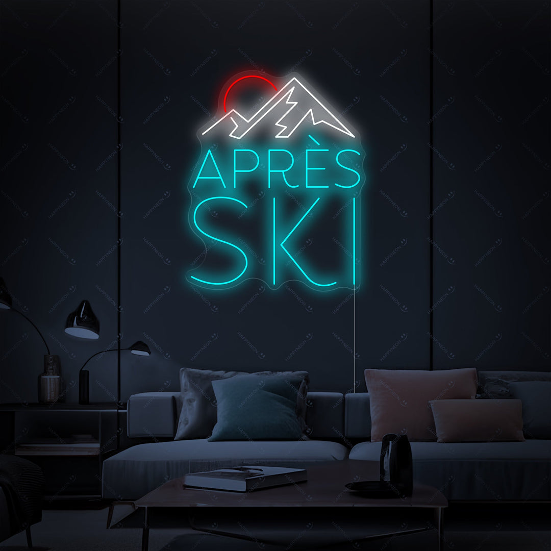 Aprés Ski Neon Sign, Snow Ski Neon Sign, Ski Neon Artwork