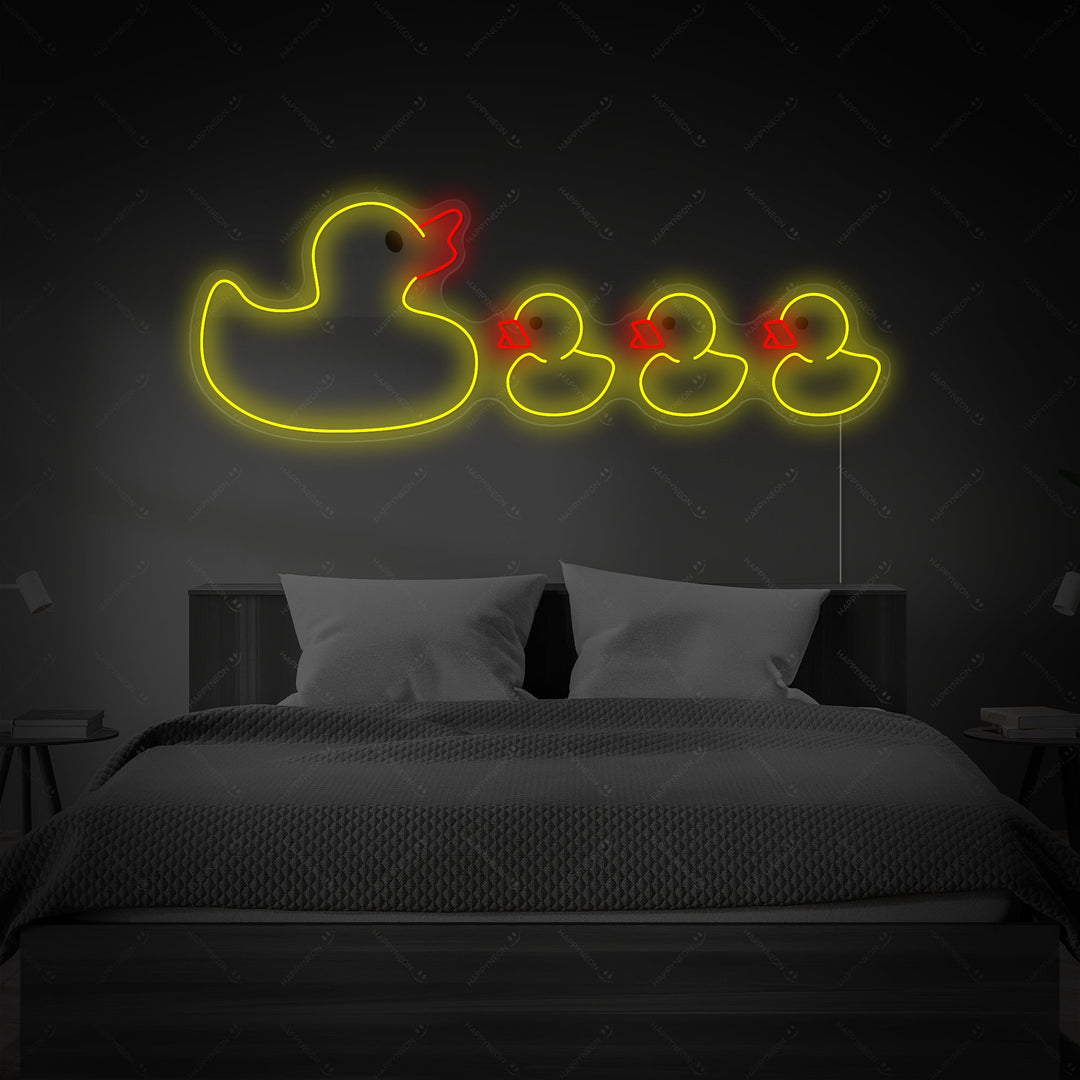 "Duck Family" Neon Sign