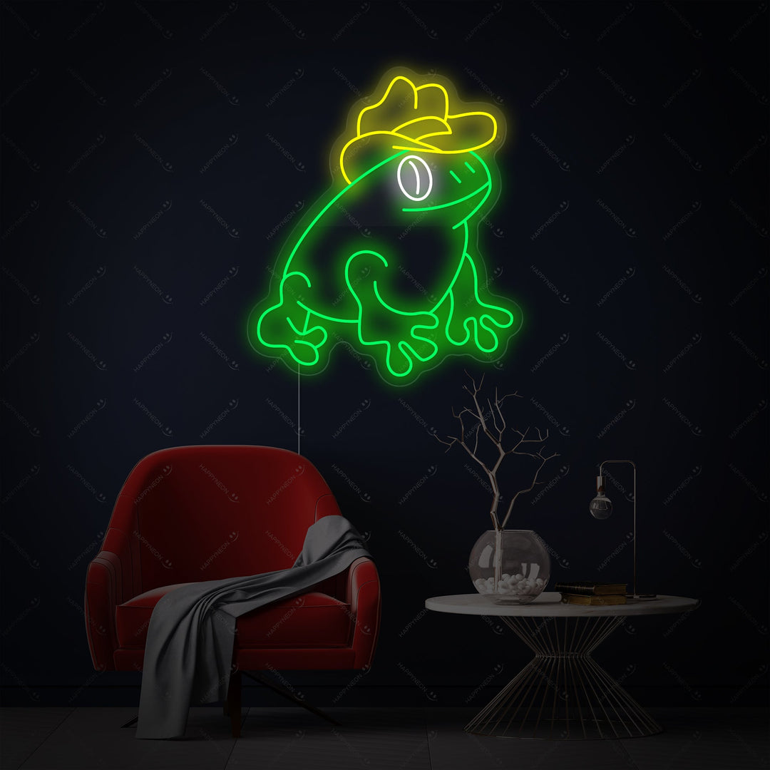 "Frog With Cowboy Hat" Neon Sign