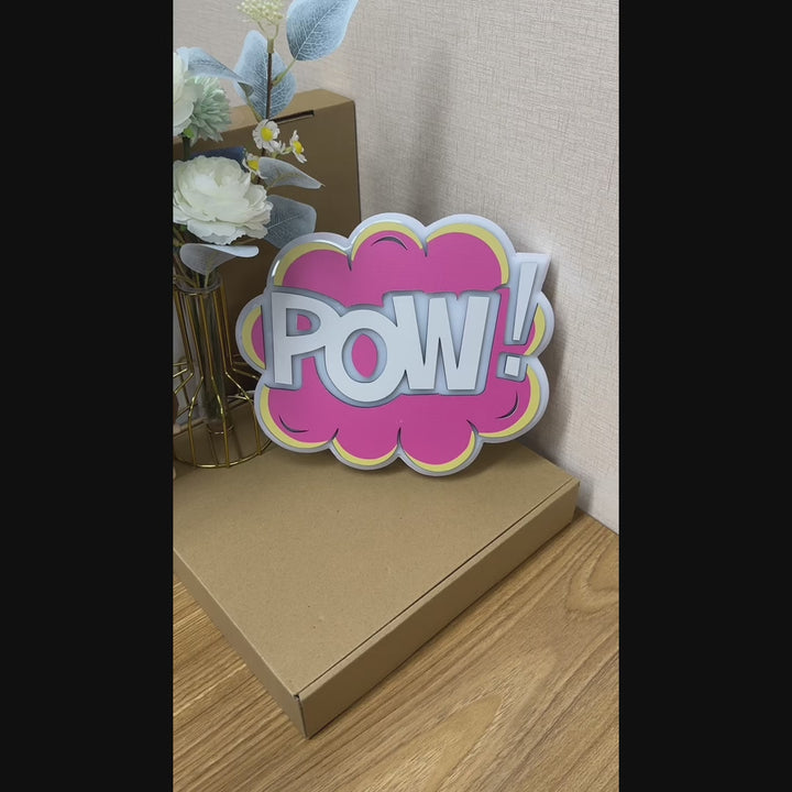 "POW" Neon Like Sign