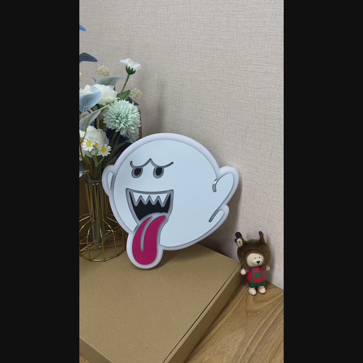"Mario Boo" Neon Like Sign