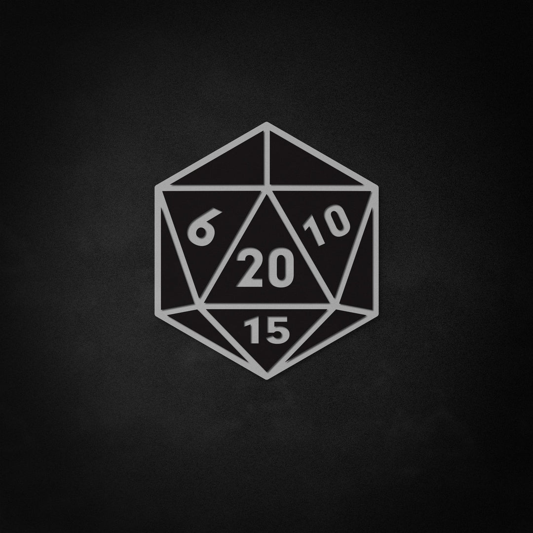 "20 Sided Dice" Neon Like Sign