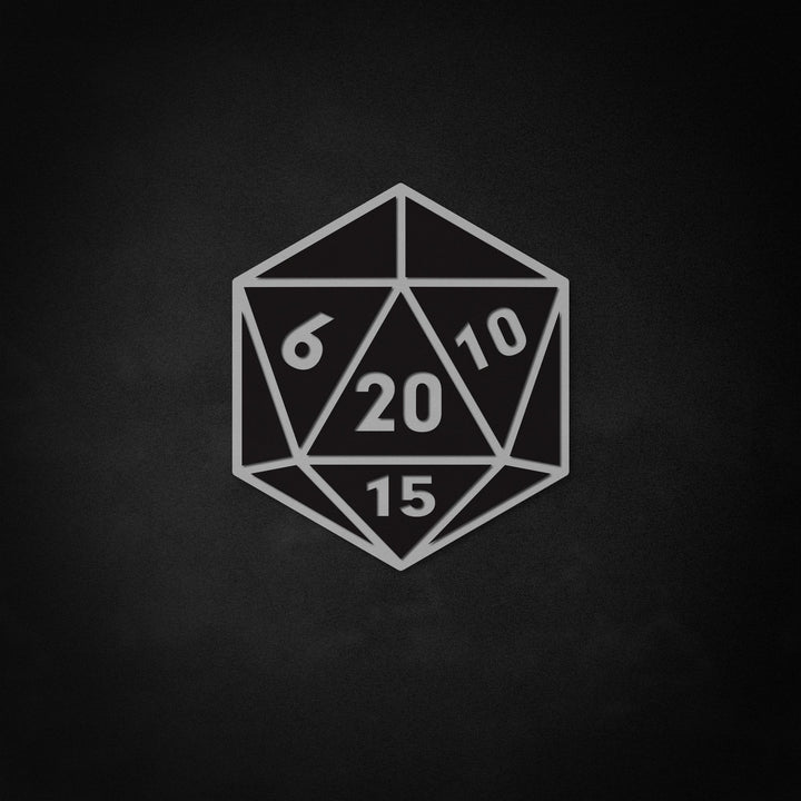 "20 Sided Dice" Neon Like Sign