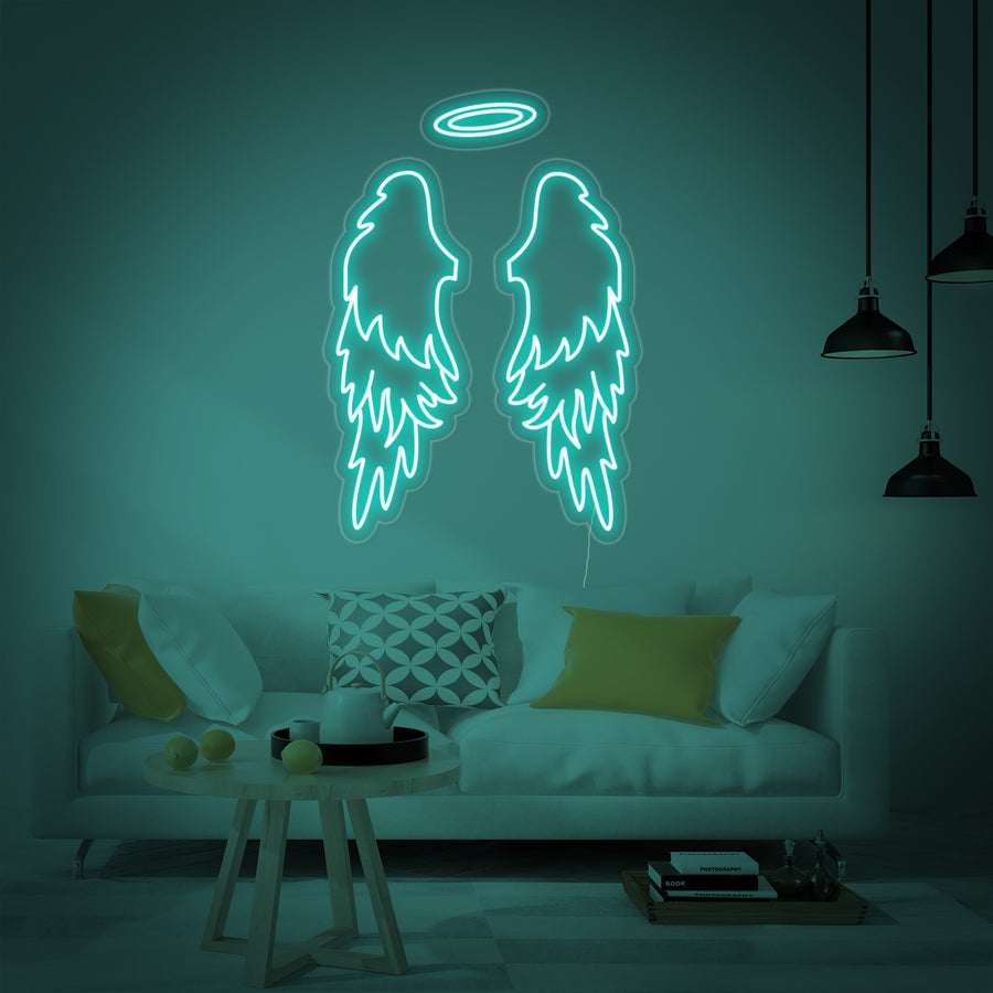 "Angel Wings Halo" Neon Sign