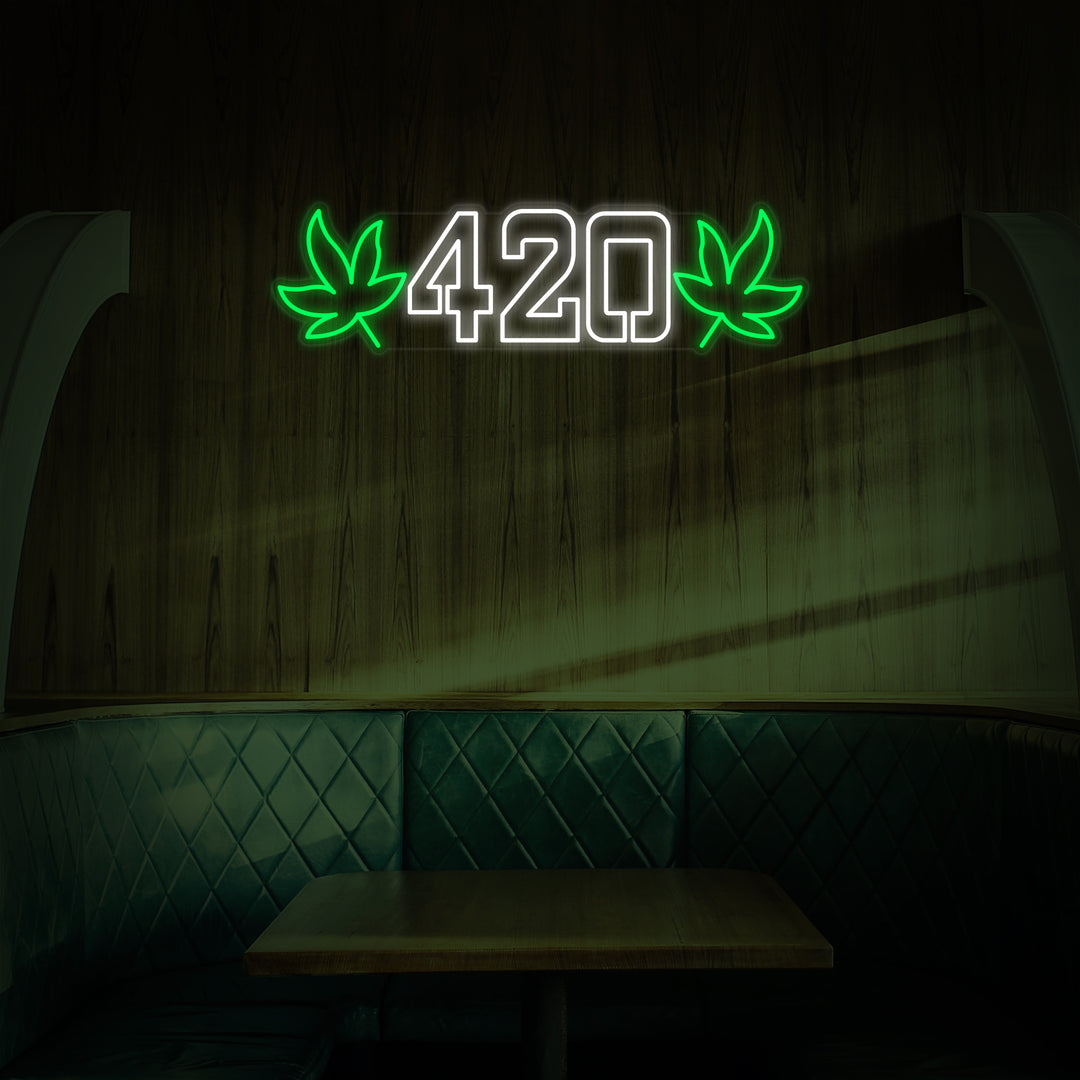 "420 Weed" Neon Sign, Weed Neon Sign, Aesthetic Weed Neon Sign