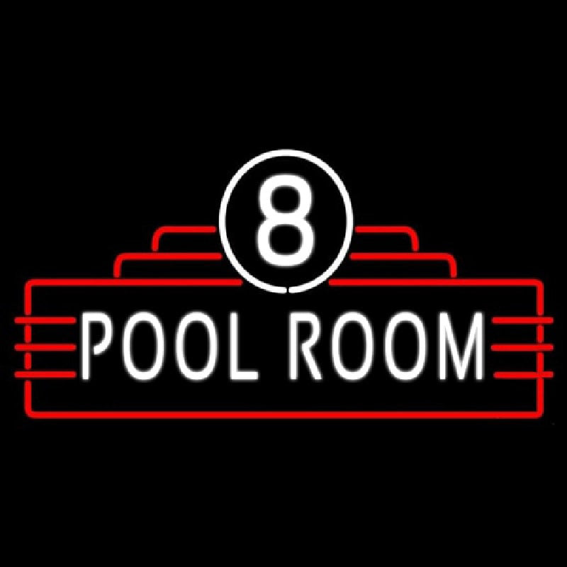 "8 Pool Room" Neon Sign, Pool Neon Sign, Neon Pool Room Sign