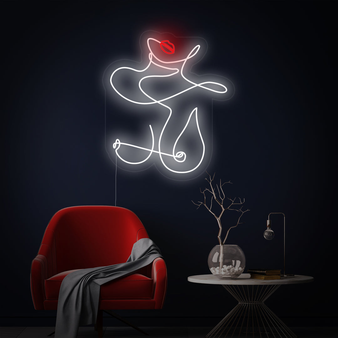 Abstract Woman Neon Sign, Girls Body Neon Art, Sexy Girl Neon Sign