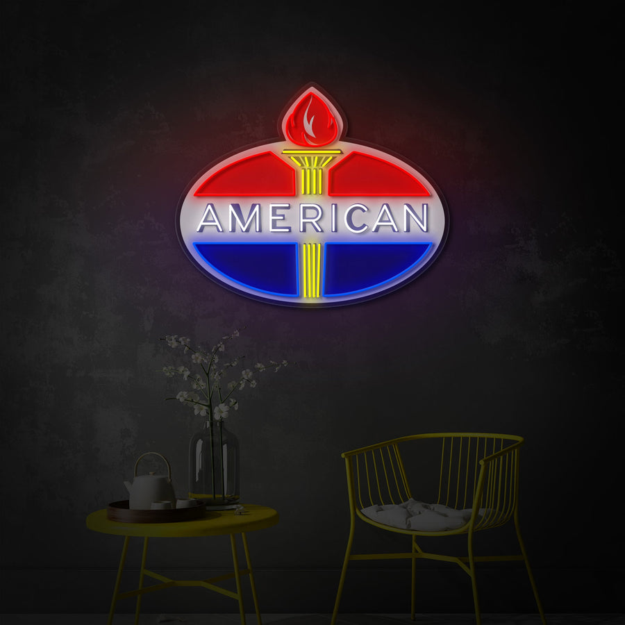 "American Gasoline Logo" UV Print LED Neon Sign