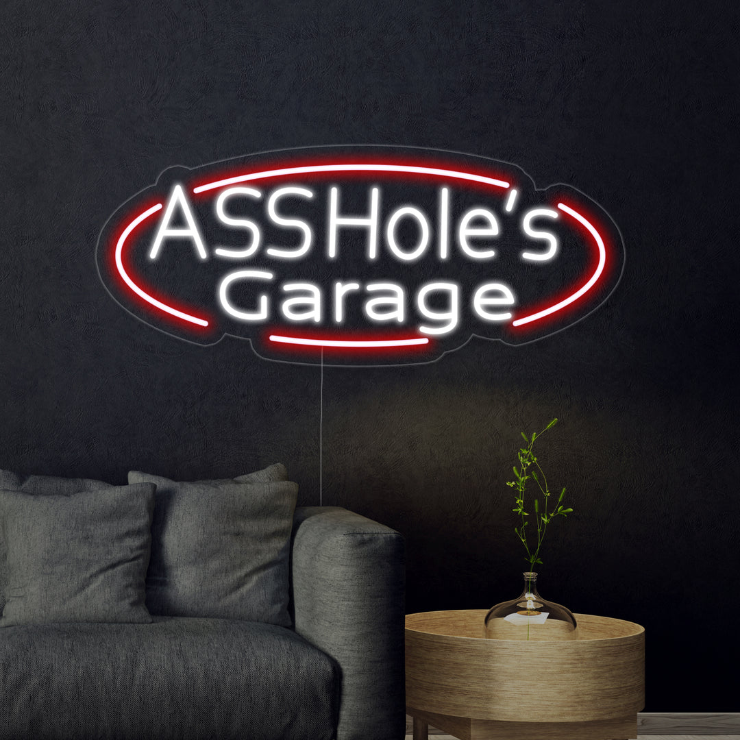 "Assholes Garage" Neon Sign