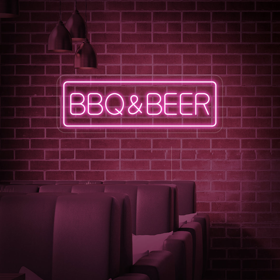 "BBQ BEER" Neon Sign, BBQ Neon Sign, LED BBQ Neon Light