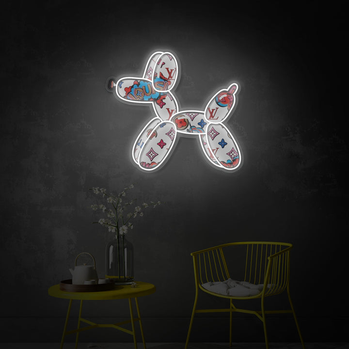 "Balloon Dog" UV Printed LED Neon Sign, Dog Neon Wall Decor, Cool Dog Neon Sign