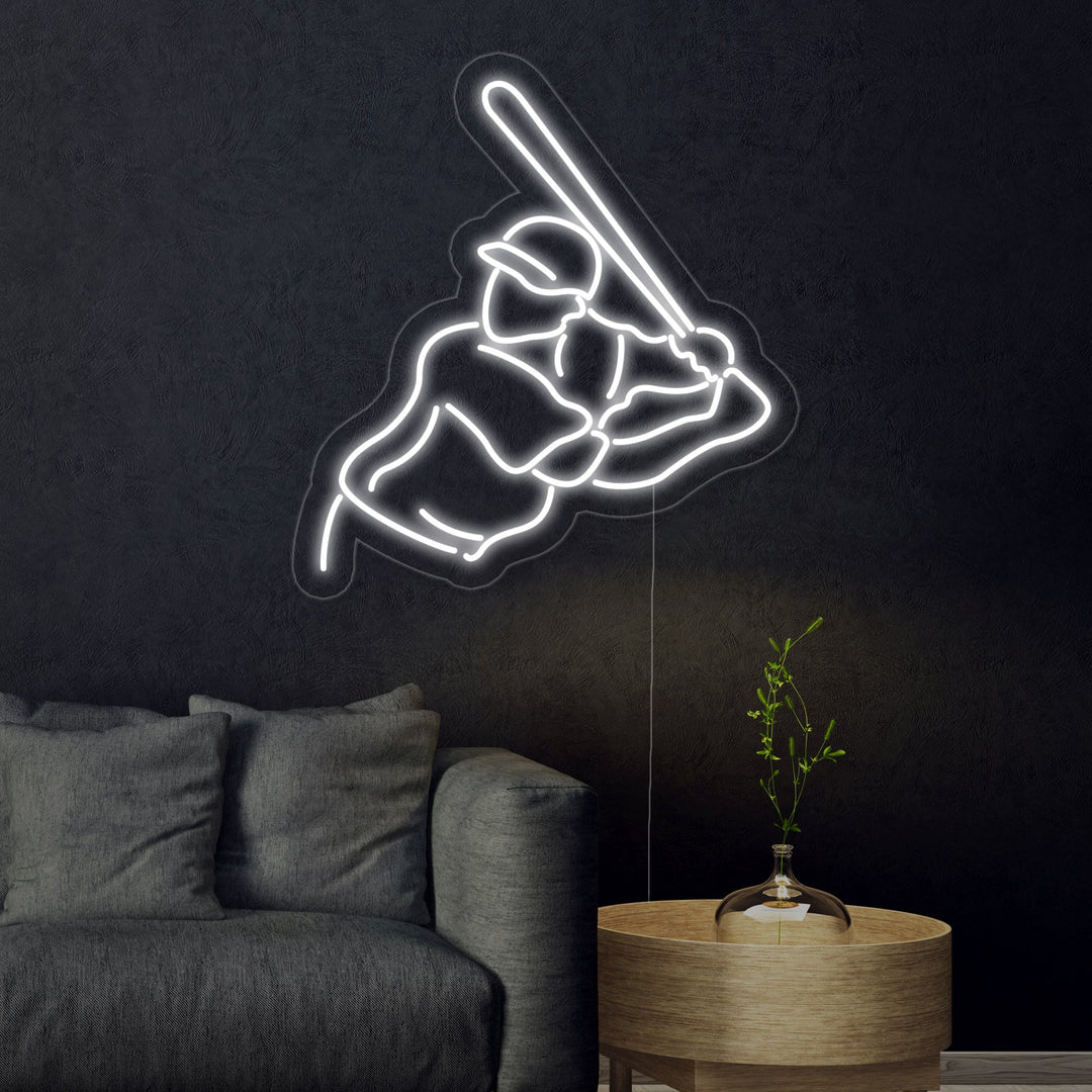 Baseball Player Neon Sign, Baseball Neon Sign, Baseball Wall Sign