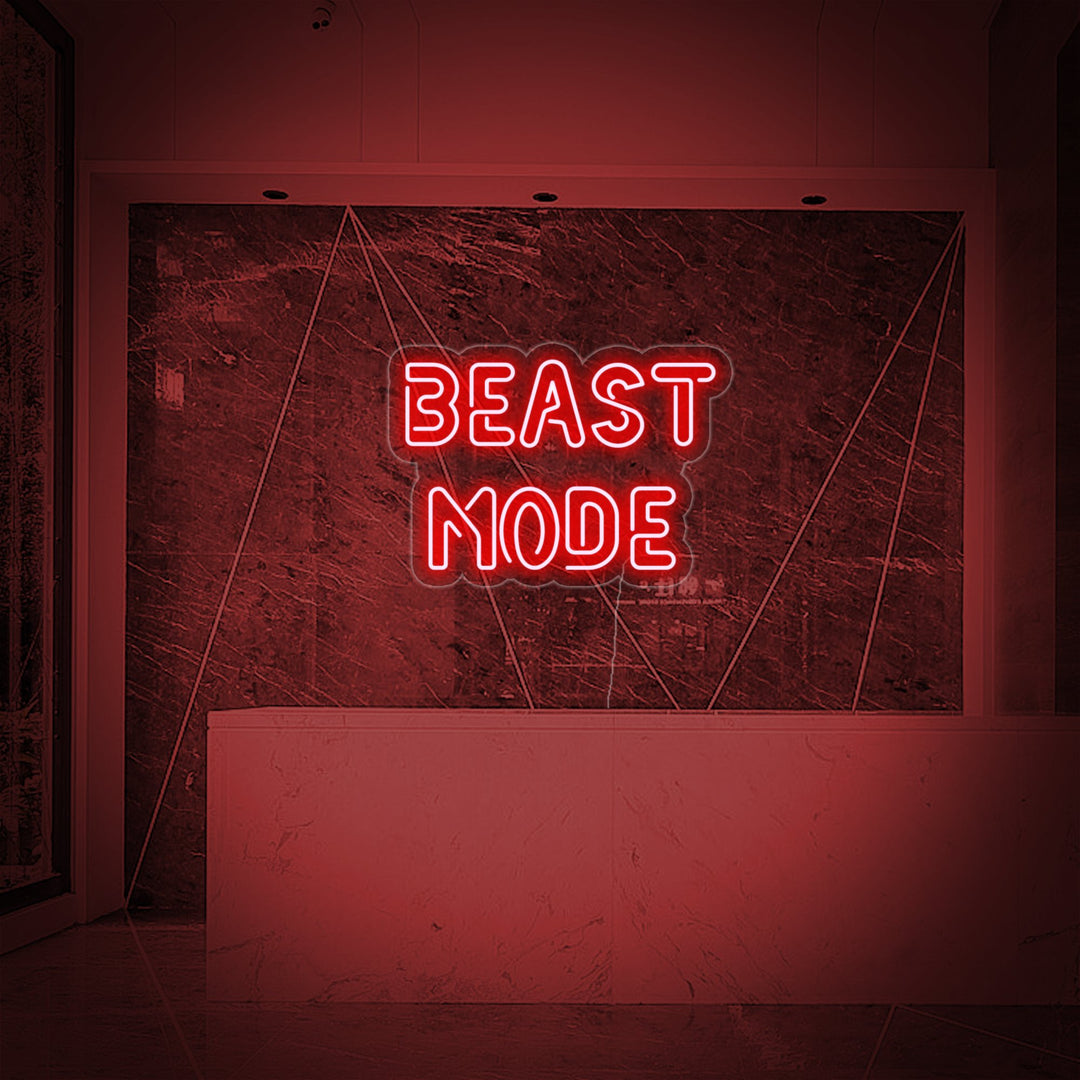"Beast Mode", Gym Neon Sign, Gym Quotes Neon, Fitness Neon Sign