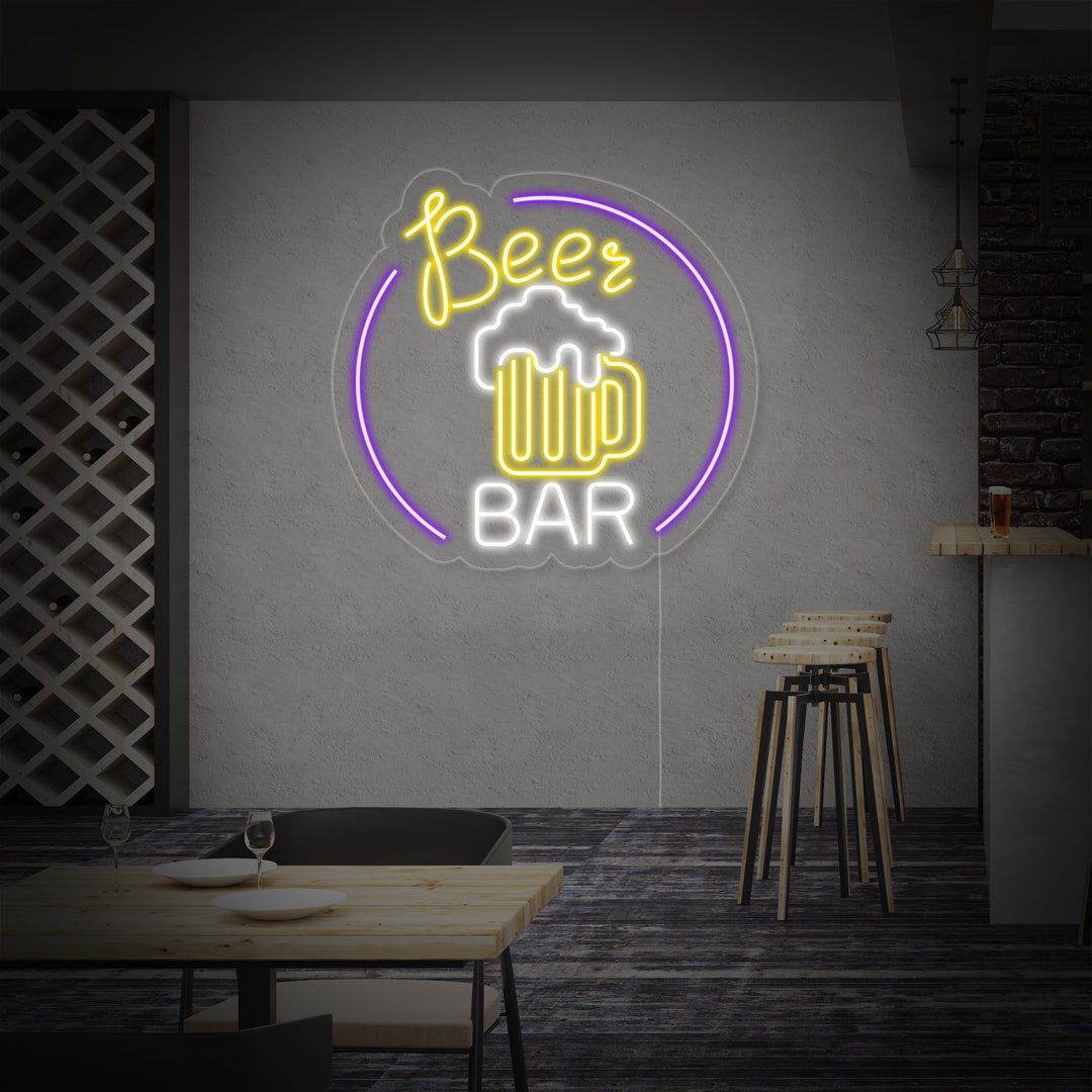 "Beer Bar Mug" Neon Sign, Beer Mug Neon Sign, Bar Mug Neon Sign