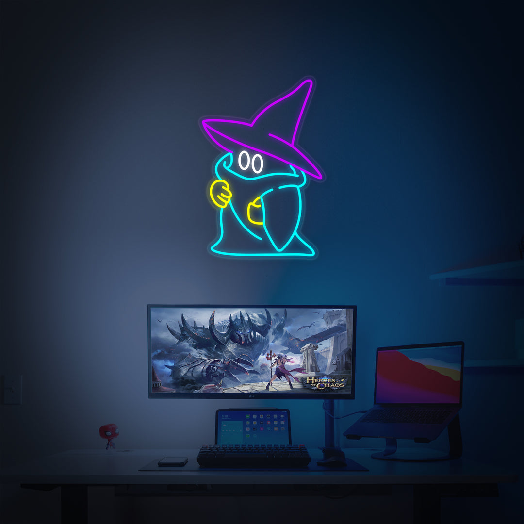 "Black Mage Game Deco" Neon Sign