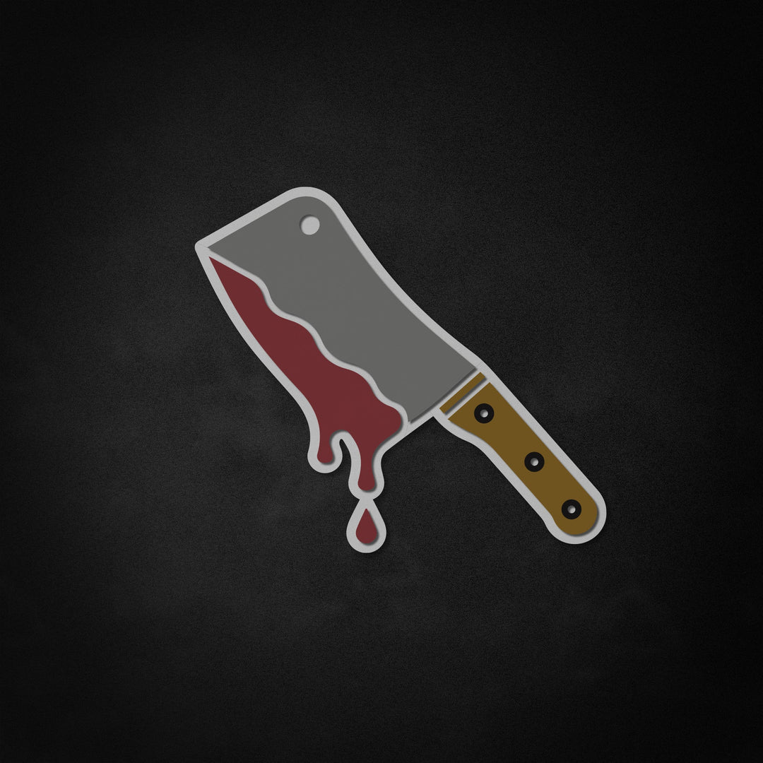 "Halloween Bloody Knife" Neon Like Sign