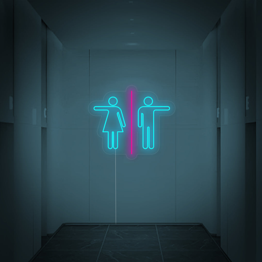 "Boy and Girl WC Toilet" Neon Sign