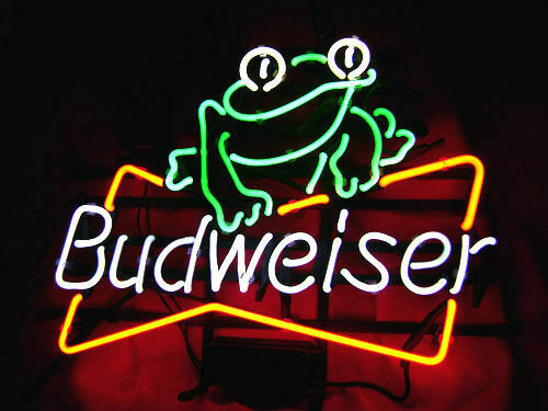 "Bud Beer Frog" Neon Sign, Bud Bar Neon Sign, Vintage Bar Neon Sign