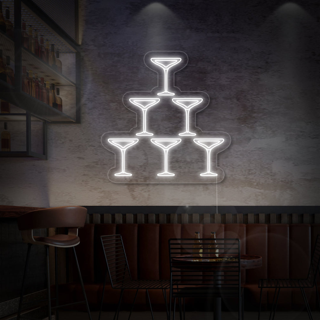"Champagne Glasses Bar" Neon Sign, Bar Neon Sign, Wine Glasses Neon Sign