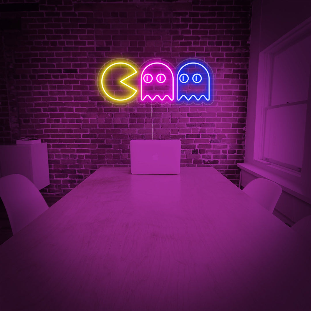 "Chasing Ghosts" Neon Sign, Ghost Neon Sign, Gamer Room Wall Art