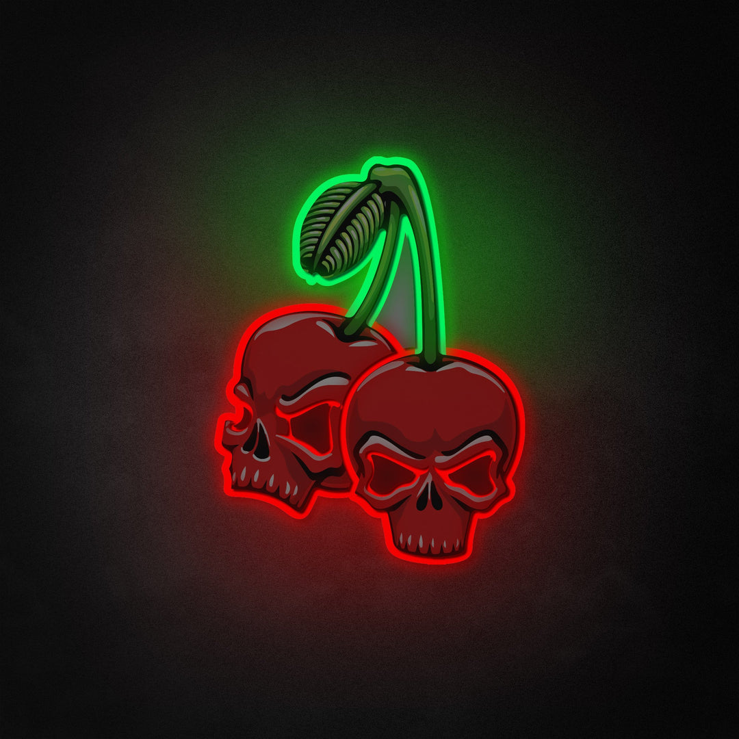 "Cherry Skulls" Neon Like Sign