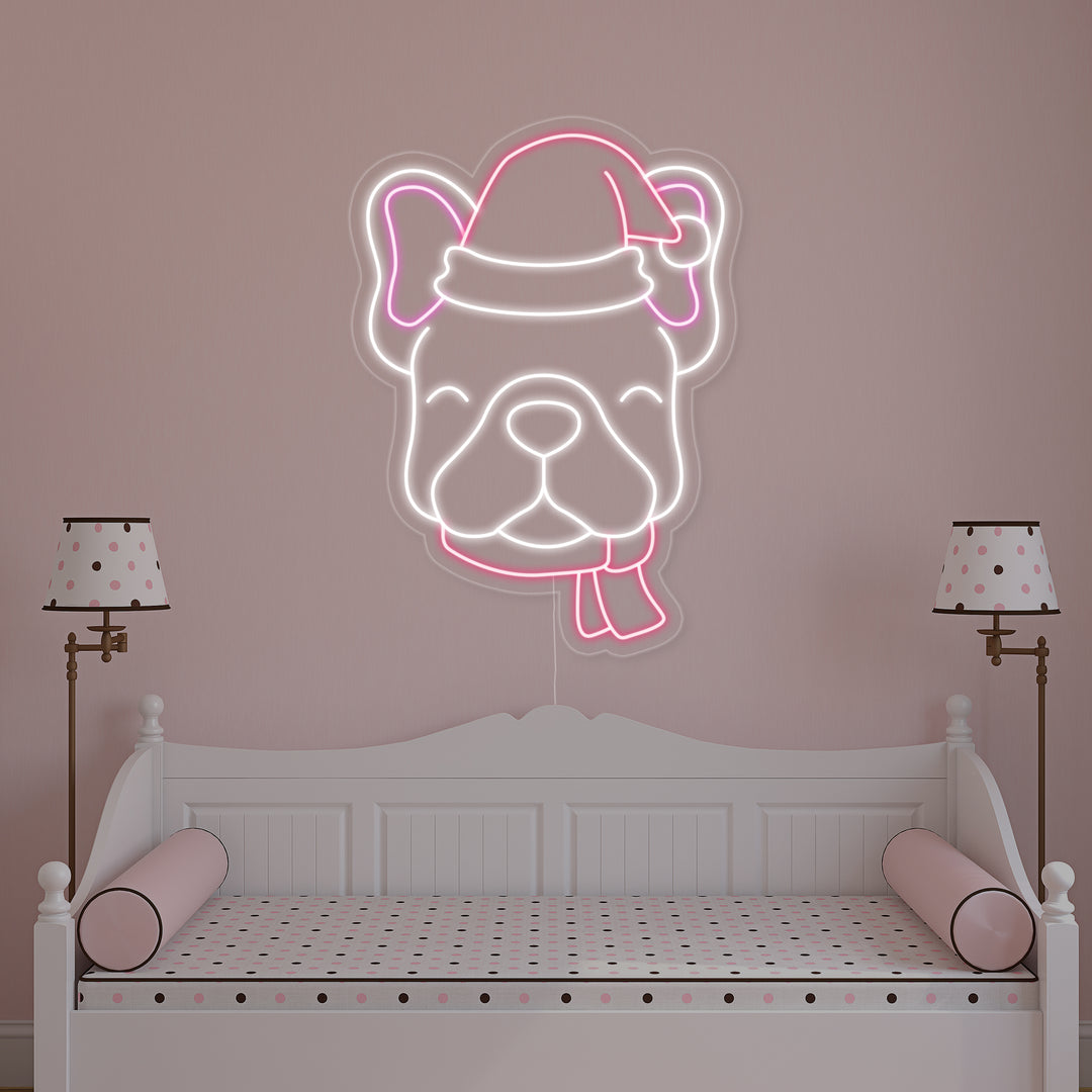 "Christmas Bulldog" Neon Sign