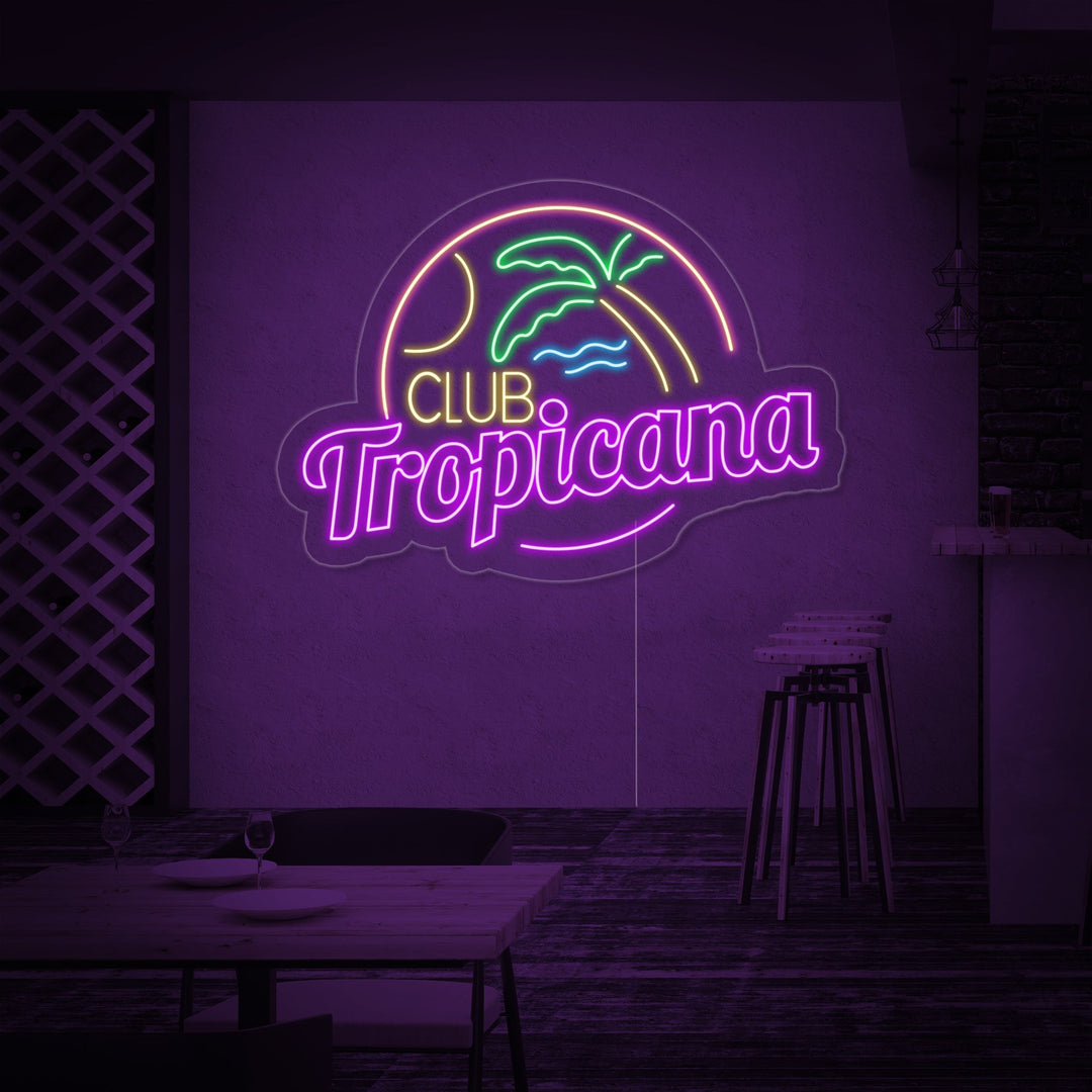 "Tropicana Club" Neon Sign, Tropical Neon Sign, Tropical Bar Neon Sign