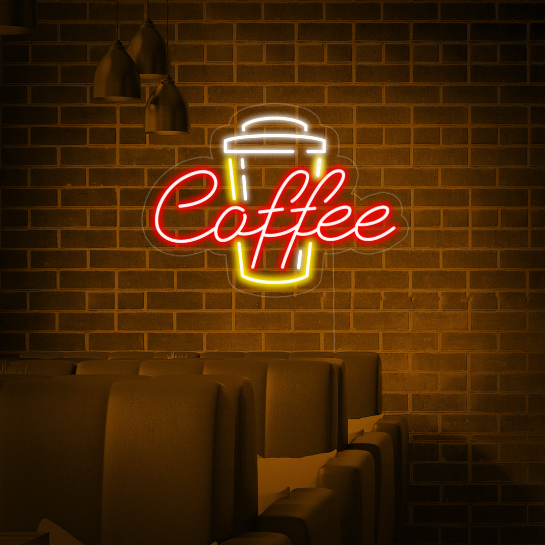 "Coffee Cup" Neon Sign, Coffee Neon Sign, Coffee Open Neon Sign