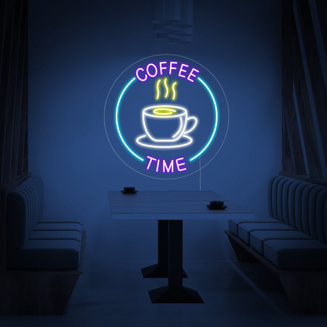 "Coffee Time" Neon Sign, Coffee Neon Sign, Coffee Wall Decor