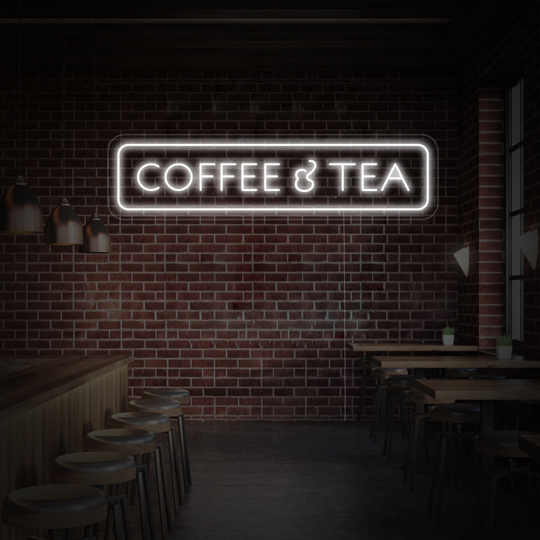 "Coffee & Tea" Neon Sign, Coffee Neon Sign, Coffee & Tea Neon Light