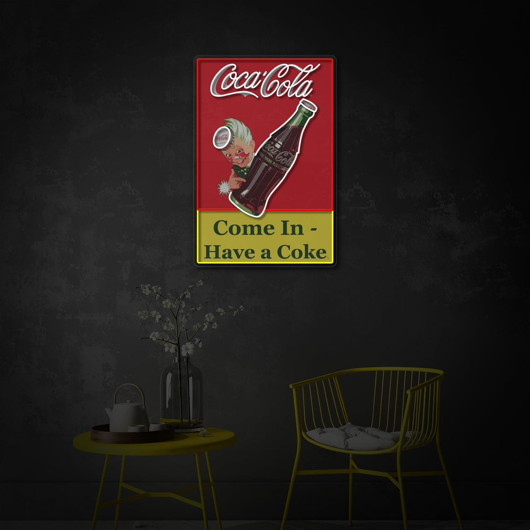 "Come In Have A Coke" UV Print LED Neon Sign