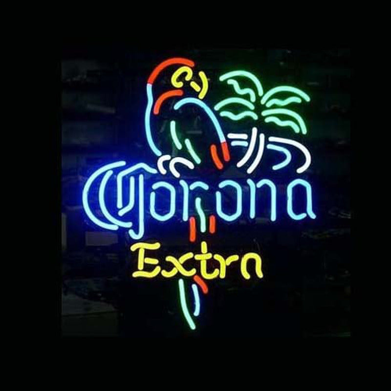 "Parrot Palm Tree Beer" Neon Sign, Beer & Bar Neon Sign, Vintage Bar Neon Sign